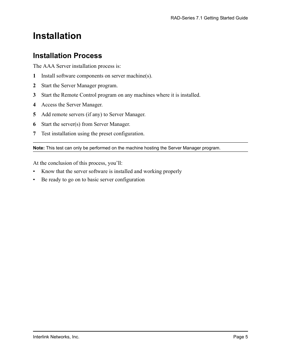 Installation, Installation process | Interlink electronic 7.1 User Manual | Page 9 / 25