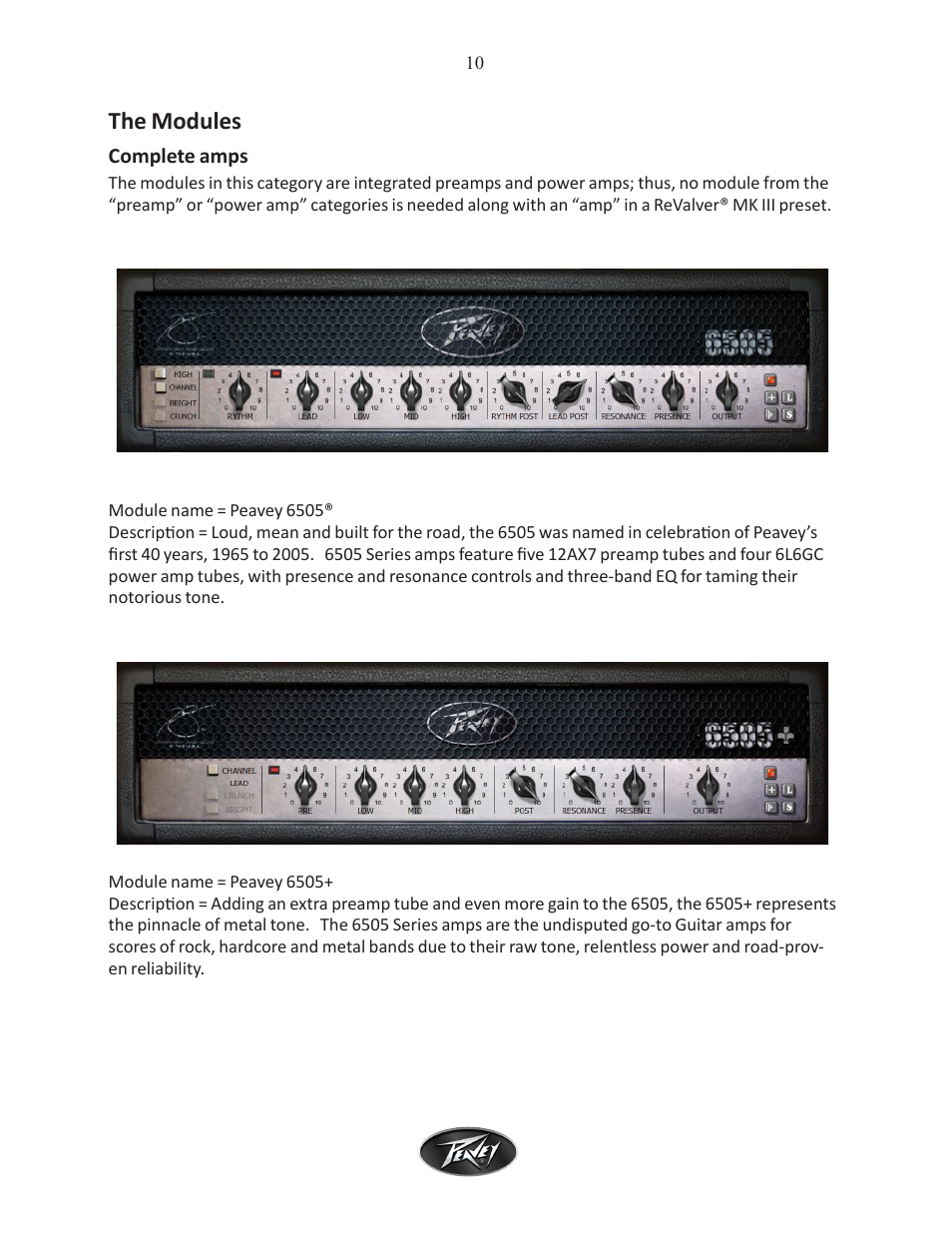 The modules | Intel Peavey ReValver MK III User Manual | Page 11 / 45