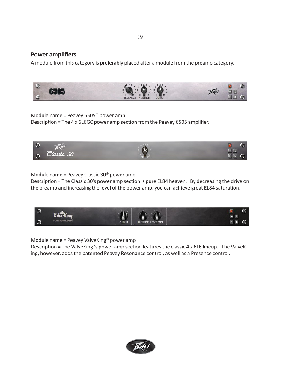 Intel Peavey ReValver MK III User Manual | Page 20 / 45