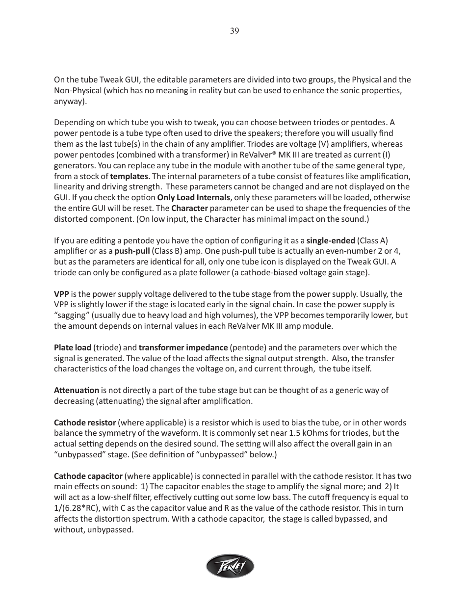 Intel Peavey ReValver MK III User Manual | Page 40 / 45
