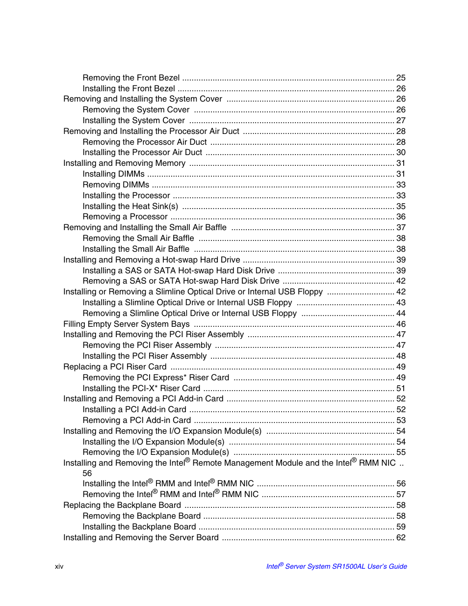 Intel SR1500AL User Manual | Page 14 / 180