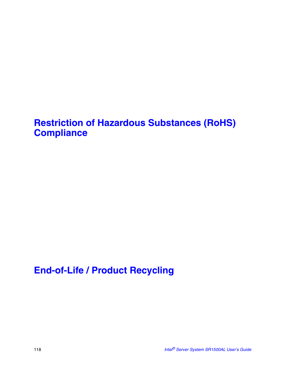 End-of-life / product recycling | Intel SR1500AL User Manual | Page 140 / 180