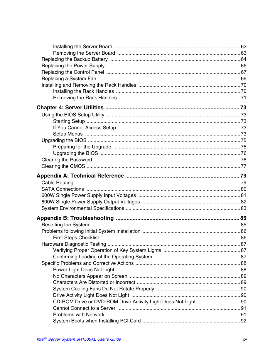 Intel SR1500AL User Manual | Page 15 / 180