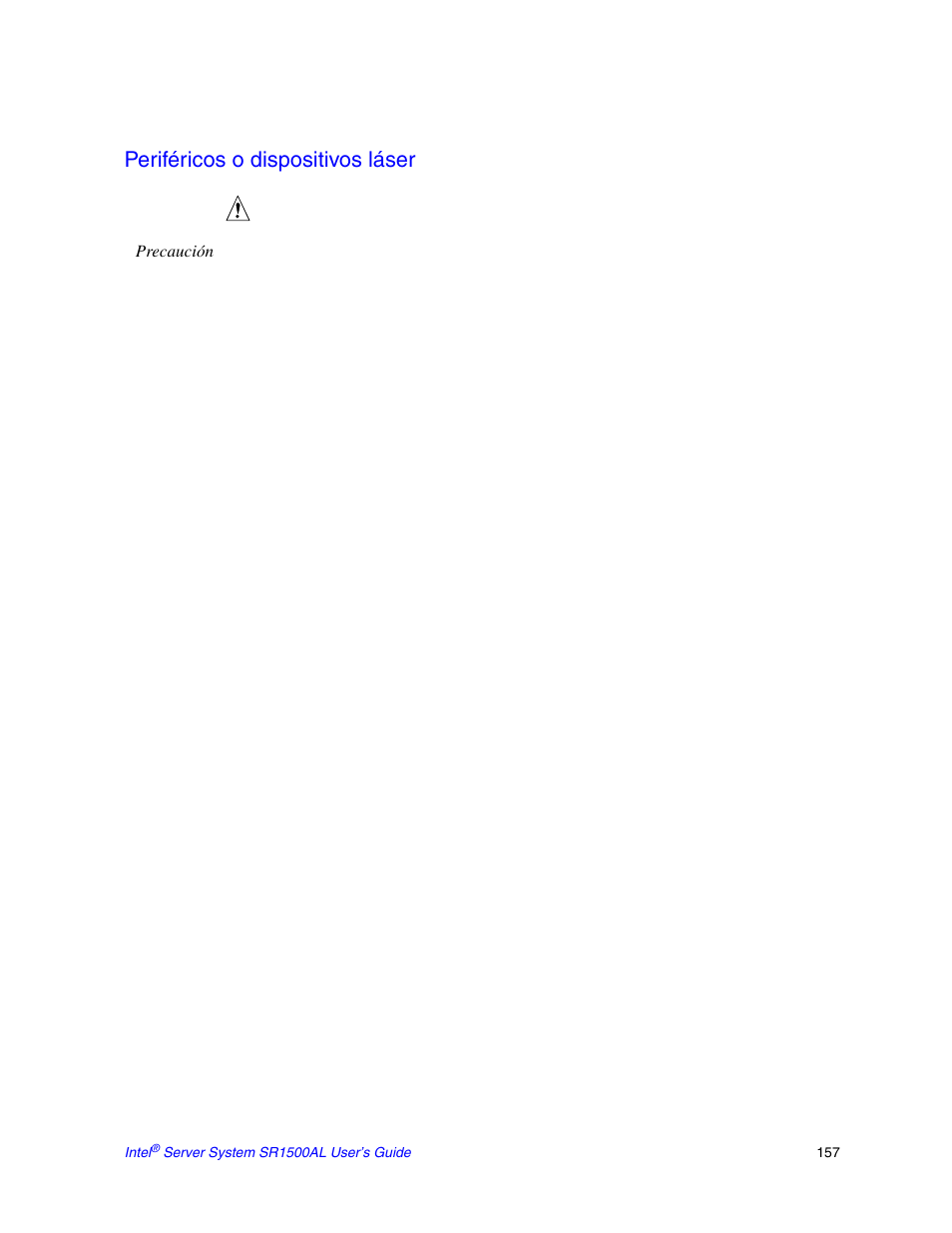 Periféricos o dispositivos láser | Intel SR1500AL User Manual | Page 179 / 180