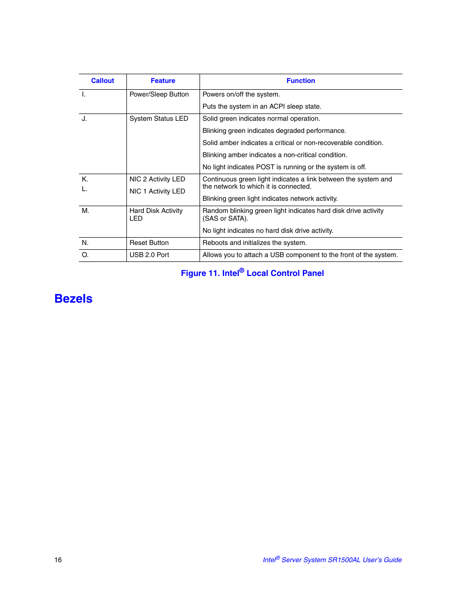 Bezels | Intel SR1500AL User Manual | Page 38 / 180
