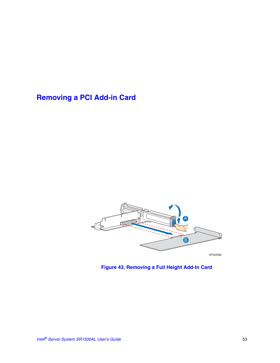 Removing a pci add-in card | Intel SR1500AL User Manual | Page 75 / 180