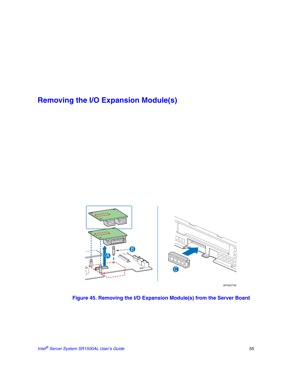 Removing the i/o expansion module(s) | Intel SR1500AL User Manual | Page 77 / 180