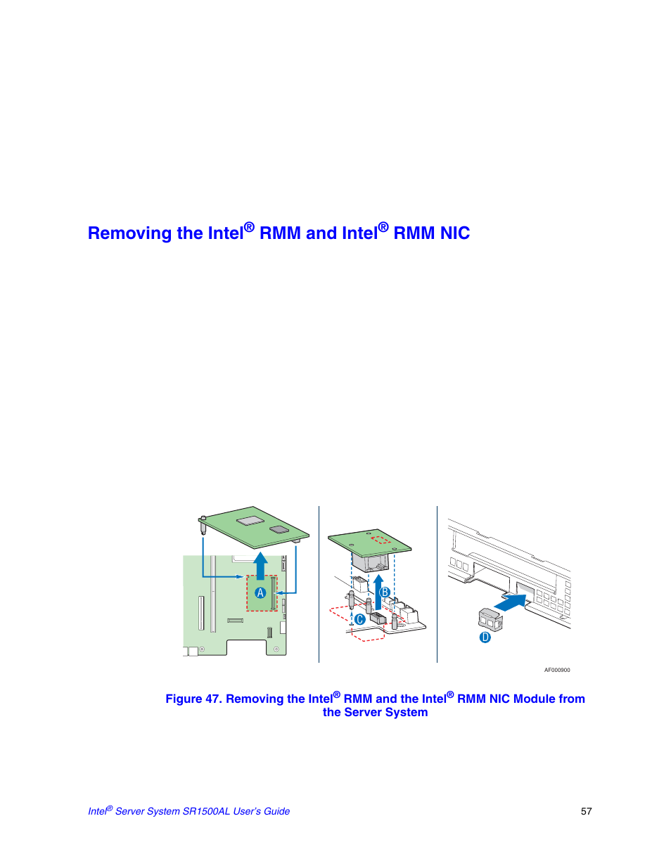 Removing the intel, Rmm and intel, Rmm nic | Intel SR1500AL User Manual | Page 79 / 180