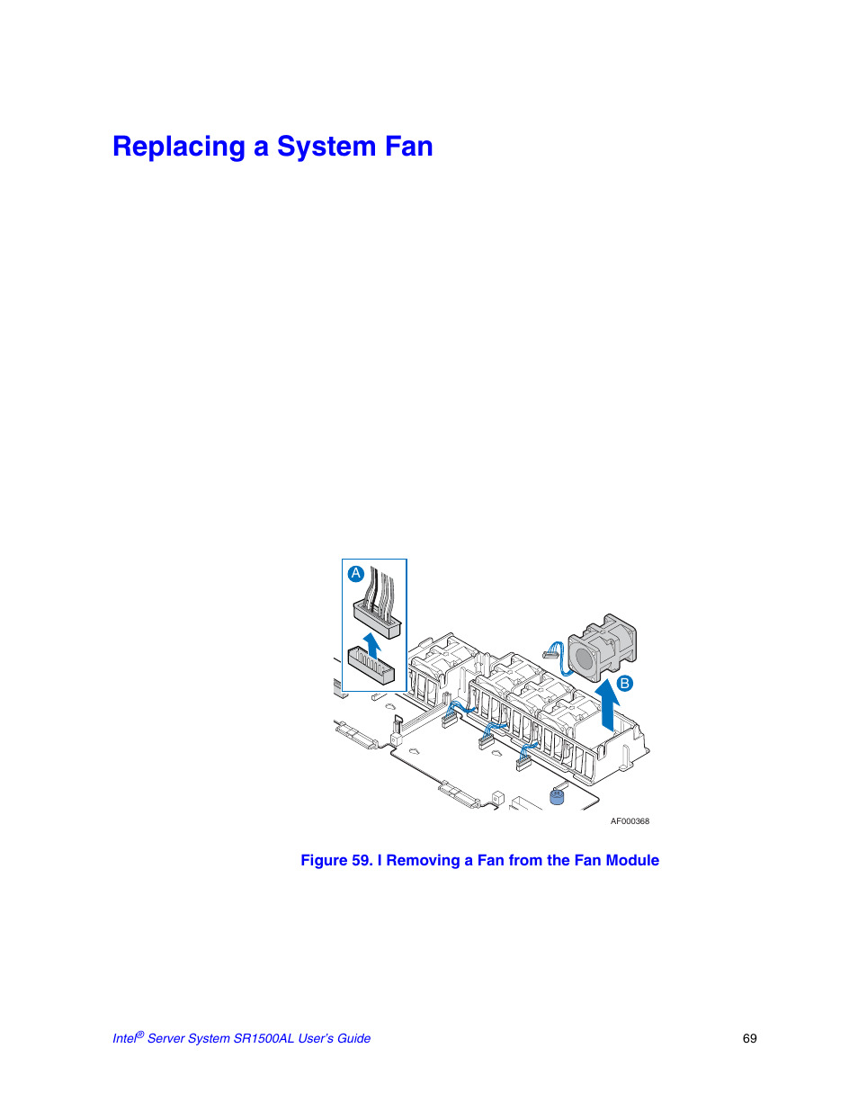 Replacing a system fan | Intel SR1500AL User Manual | Page 91 / 180