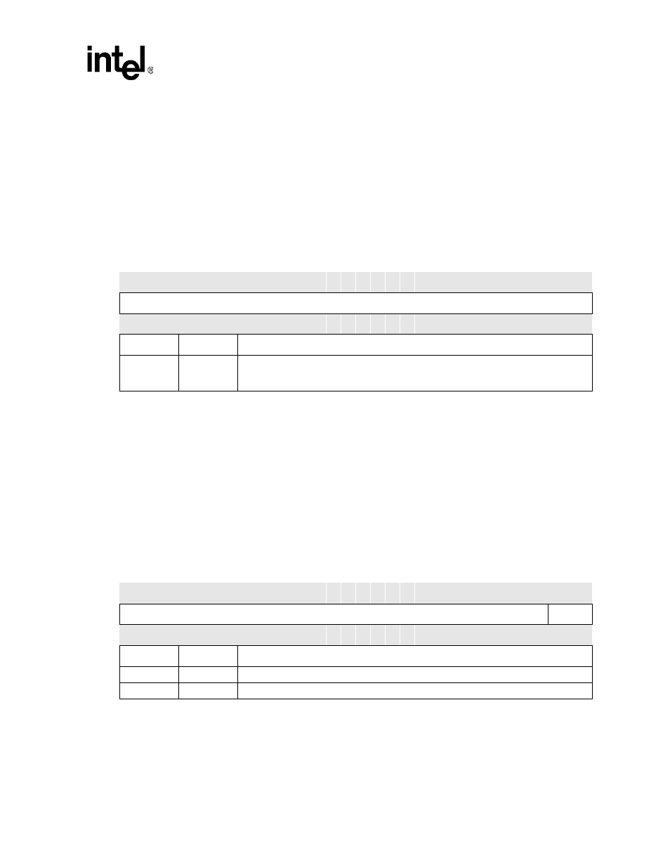Table 7-8. lcd dma frame source address registers, 4 lcd dma frame id registers (fidrx), Table 7-9. lcd frame id registers | Intel PXA26X User Manual | Page 307 / 624
