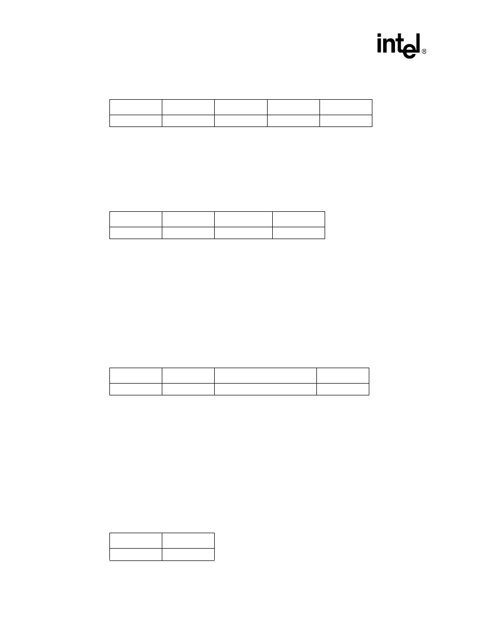 Table 12-3. in, out, and setup token packet format, 2 start of frame packet type, Table 12-4. sof token packet format | 3 data packet type, Table 12-5. data packet format, 4 handshake packet type, Table 12-6. handshake packet format | Intel PXA26X User Manual | Page 416 / 624