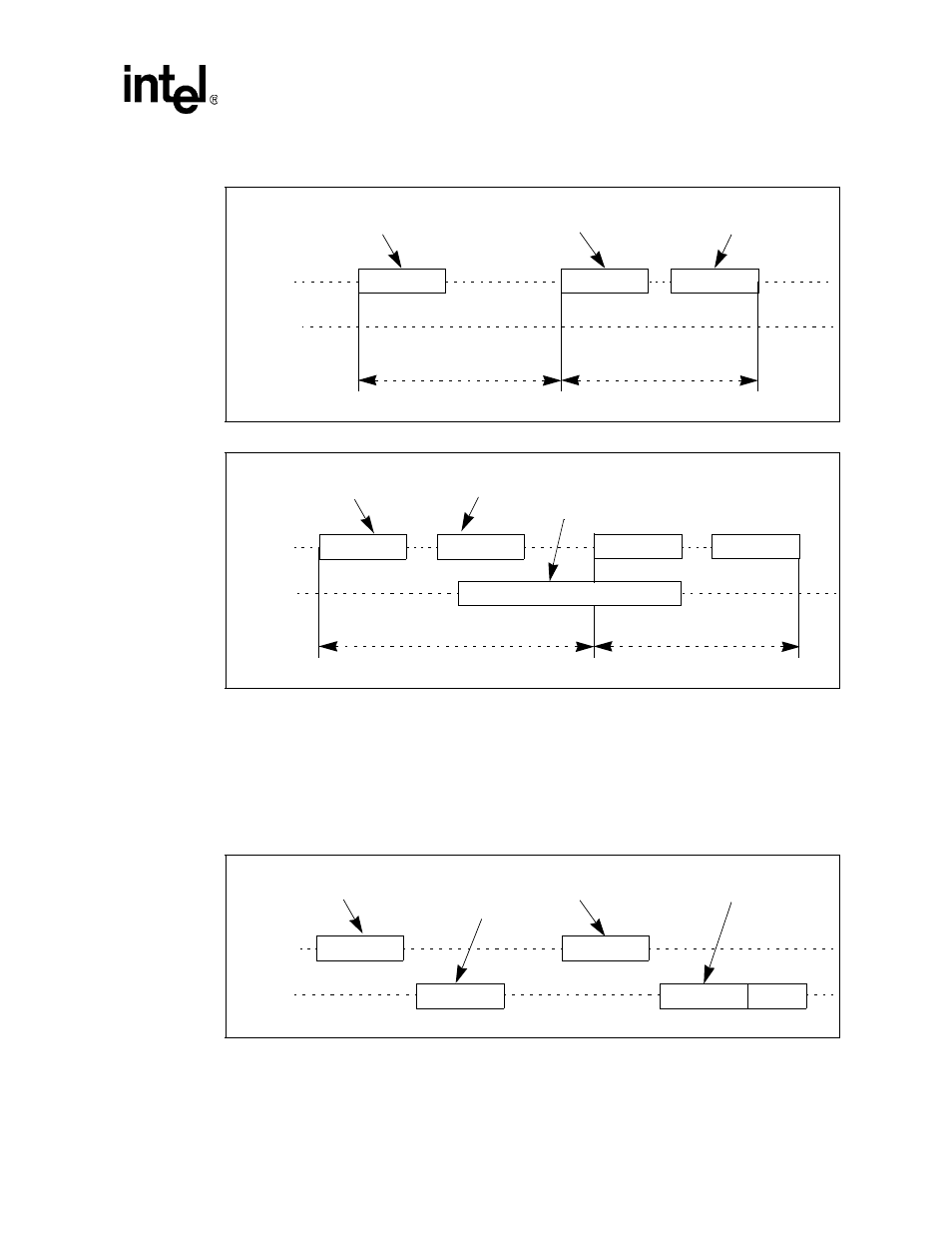 Figure 15-2. mmc mode operation without data token, Figure 15-3. mmc mode operation with data token, Figure 15-4. spi mode operation without data token | N in, Figure 15-2, Figure 15-3 | Intel PXA26X User Manual | Page 515 / 624