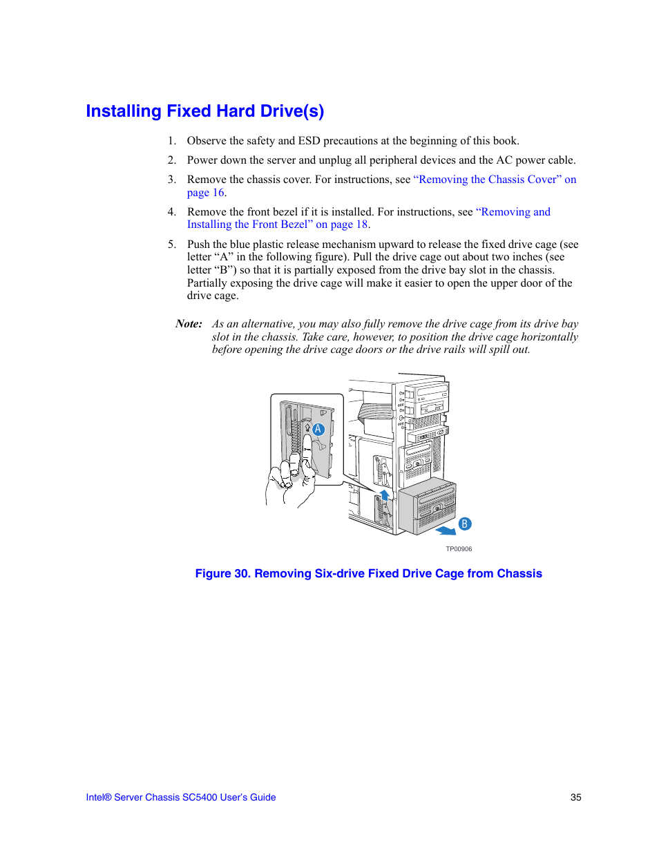 Installing fixed hard drive(s) | Intel SC5400 User Manual | Page 53 / 146