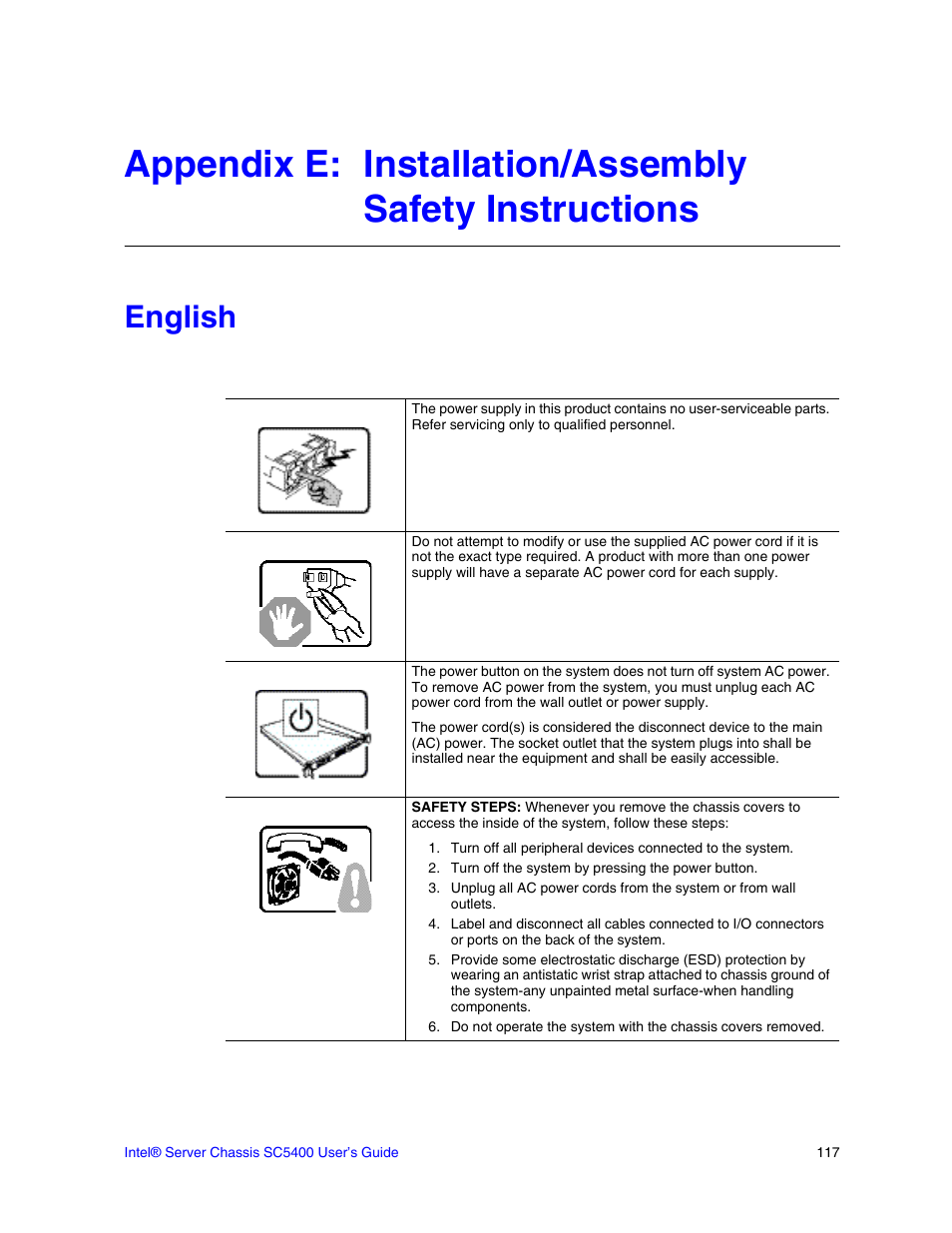 English | Intel SC5400 User Manual | Page 97 / 146