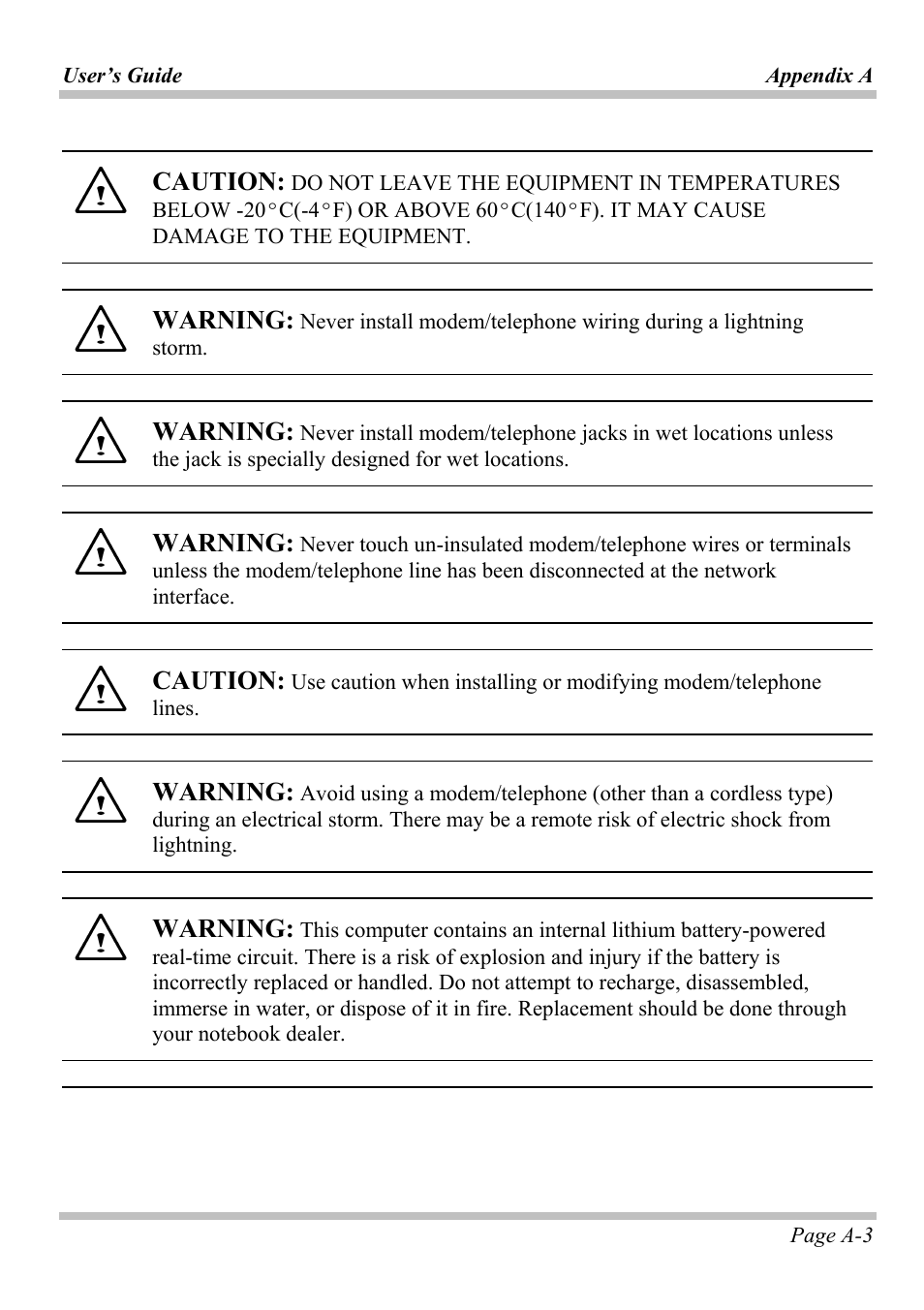 Caution, Warning | Intel W653UI1 User Manual | Page 39 / 50