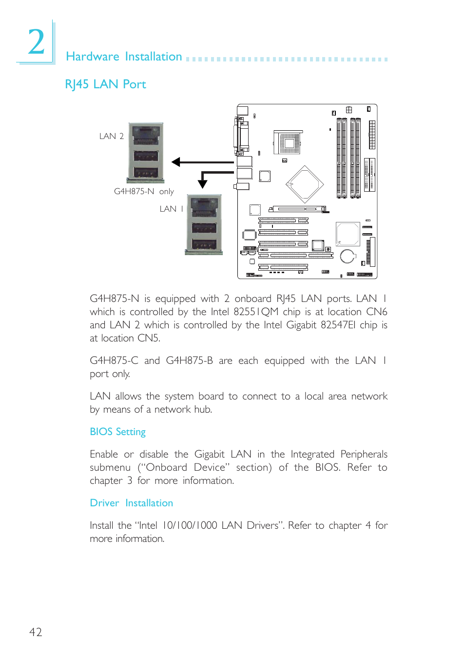 Intel System Board G4H875-B User Manual | Page 42 / 129