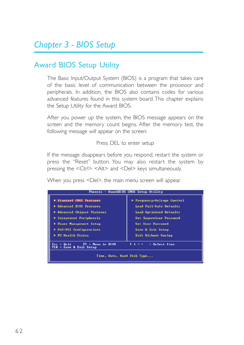 Chapter 3 - bios setup | Intel System Board G4H875-B User Manual | Page 62 / 129