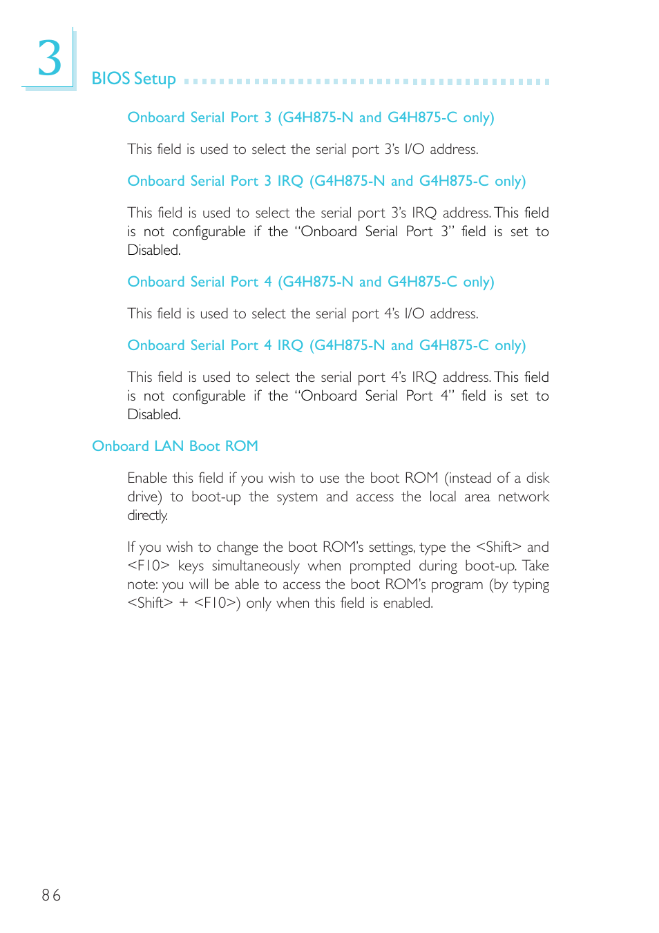 Intel System Board G4H875-B User Manual | Page 86 / 129