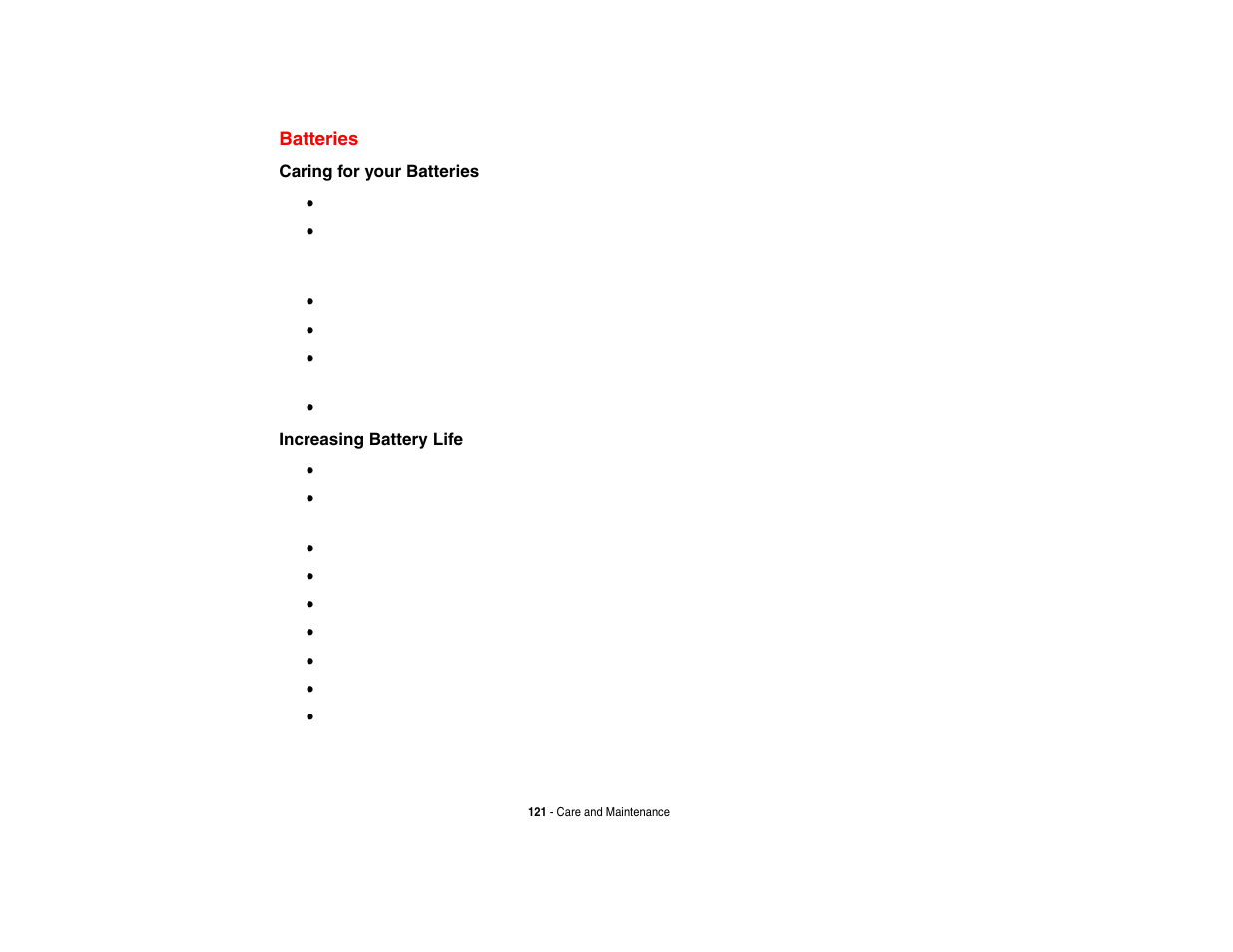 Batteries | Intel Fujitsu P8010 User Manual | Page 122 / 195