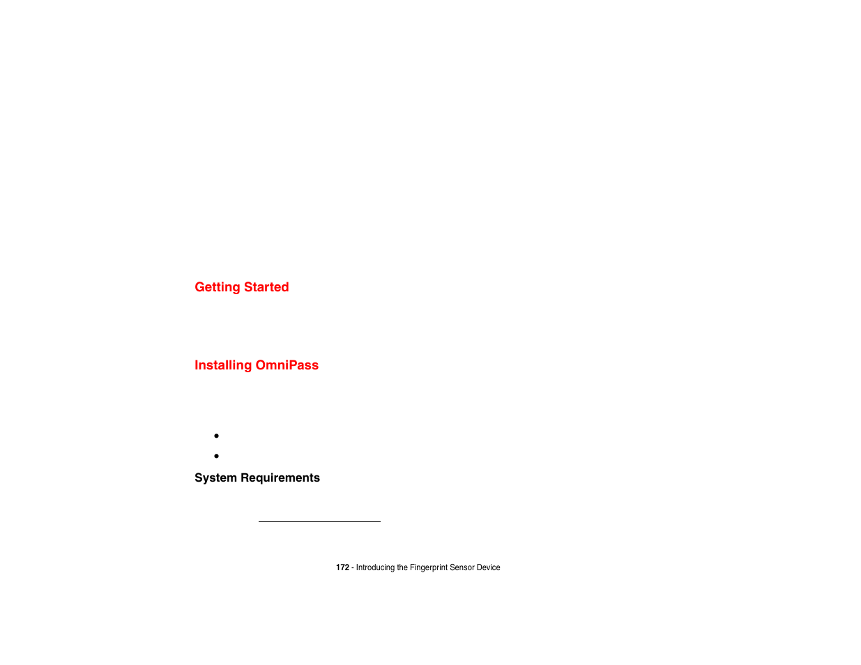 Getting started, Installing omnipass, Getting started installing omnipass | Intel Fujitsu P8010 User Manual | Page 173 / 195