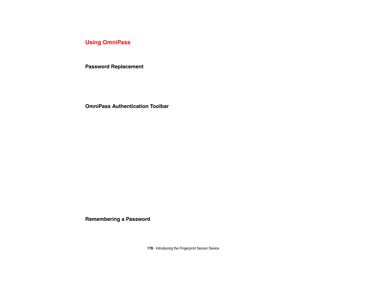 Using omnipass | Intel Fujitsu P8010 User Manual | Page 179 / 195