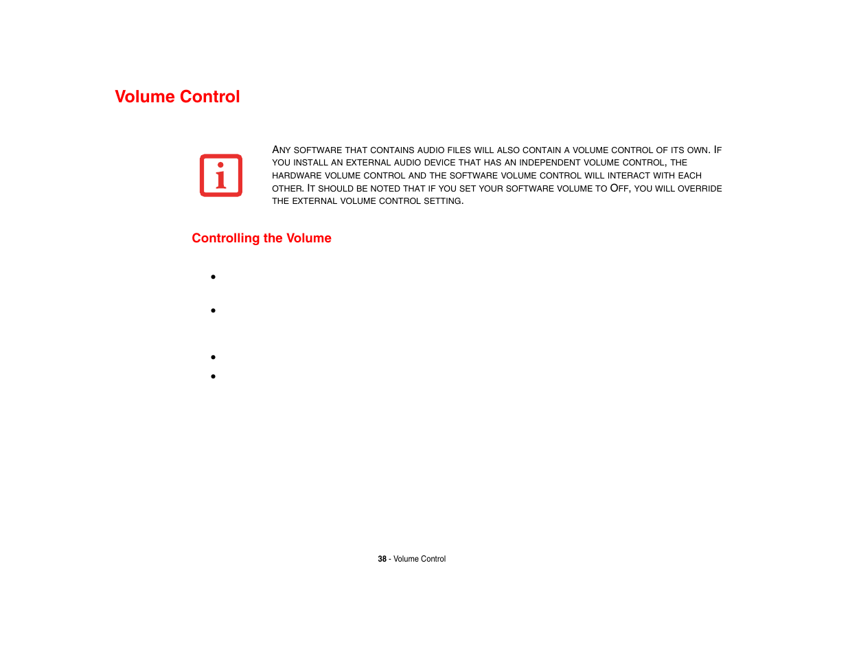 Volume control, Controlling the volume | Intel Fujitsu P8010 User Manual | Page 39 / 195