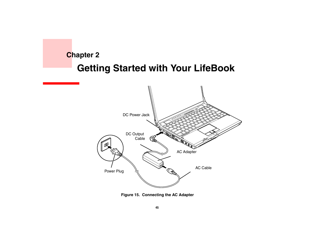 Getting started with your lifebook, Chapter 2 | Intel Fujitsu P8010 User Manual | Page 46 / 195