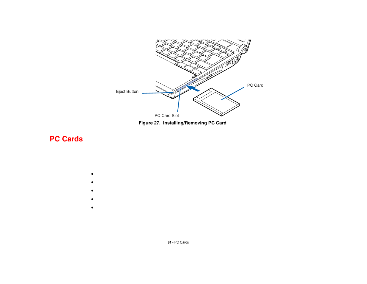 Pc cards | Intel Fujitsu P8010 User Manual | Page 82 / 195