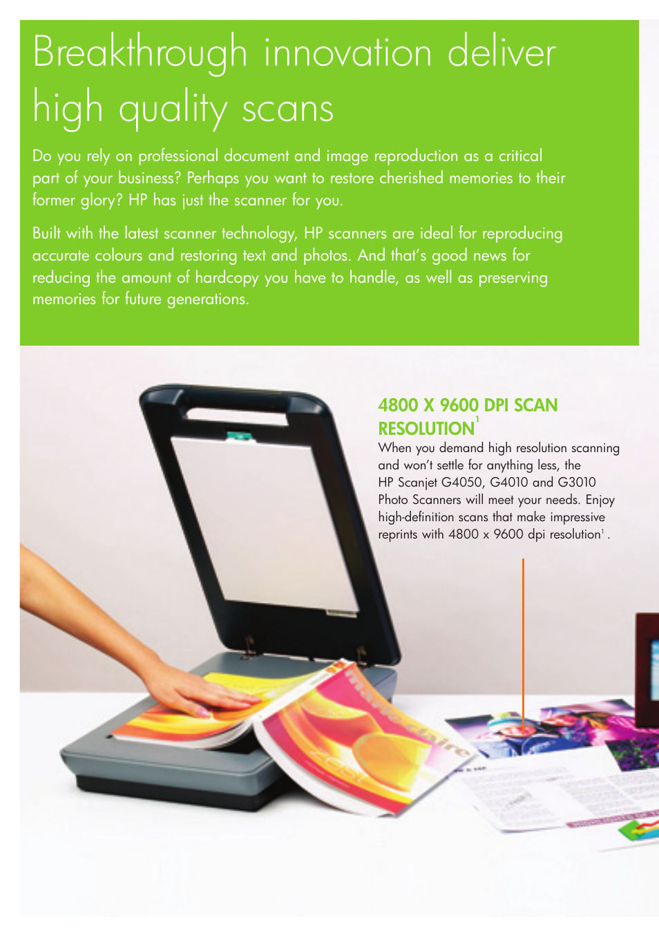 Breakthrough innovation deliver high quality scans | Intel Scanjet 2400 User Manual | Page 2 / 12