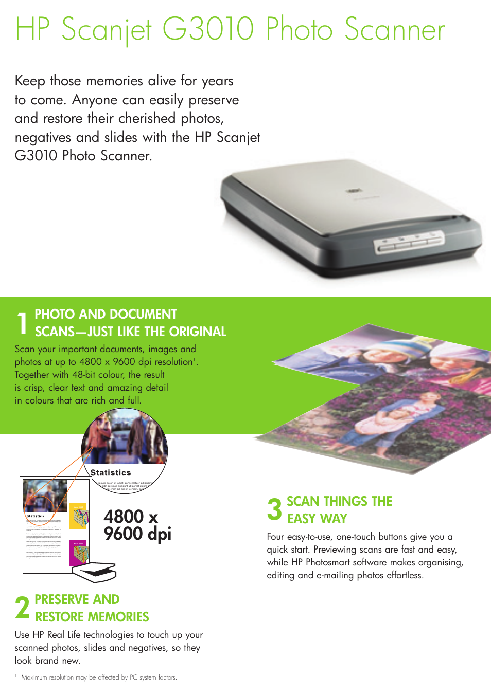 Hp scanjet g3010 photo scanner | Intel Scanjet 2400 User Manual | Page 7 / 12