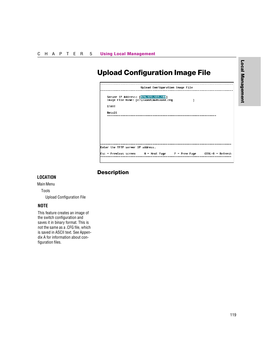 Upload configuration image file | Intel 460T User Manual | Page 125 / 150