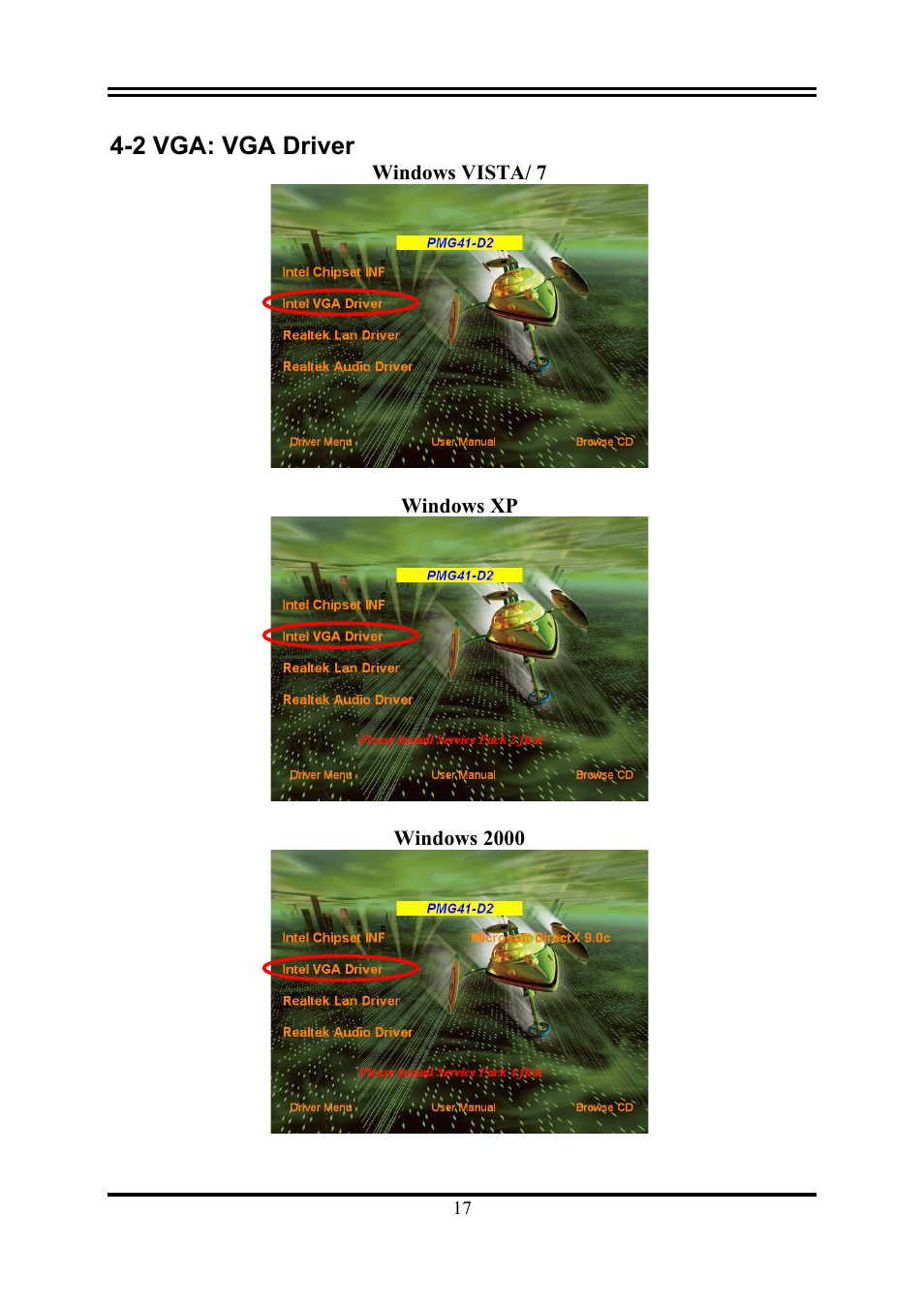 2 vga: vga driver | Intel G41 EXPRESS CHIPSET PMG41-D2 User Manual | Page 19 / 22