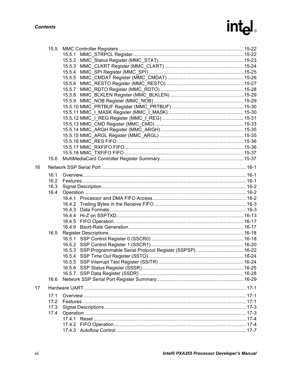 Intel PXA255 User Manual | Page 12 / 600