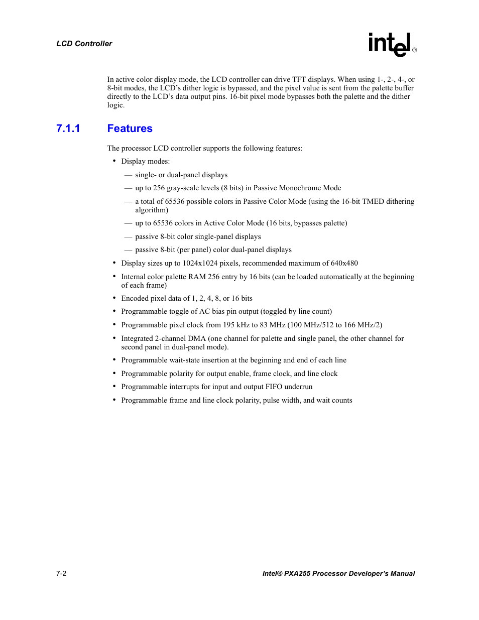 1 features, Features -2 | Intel PXA255 User Manual | Page 266 / 600