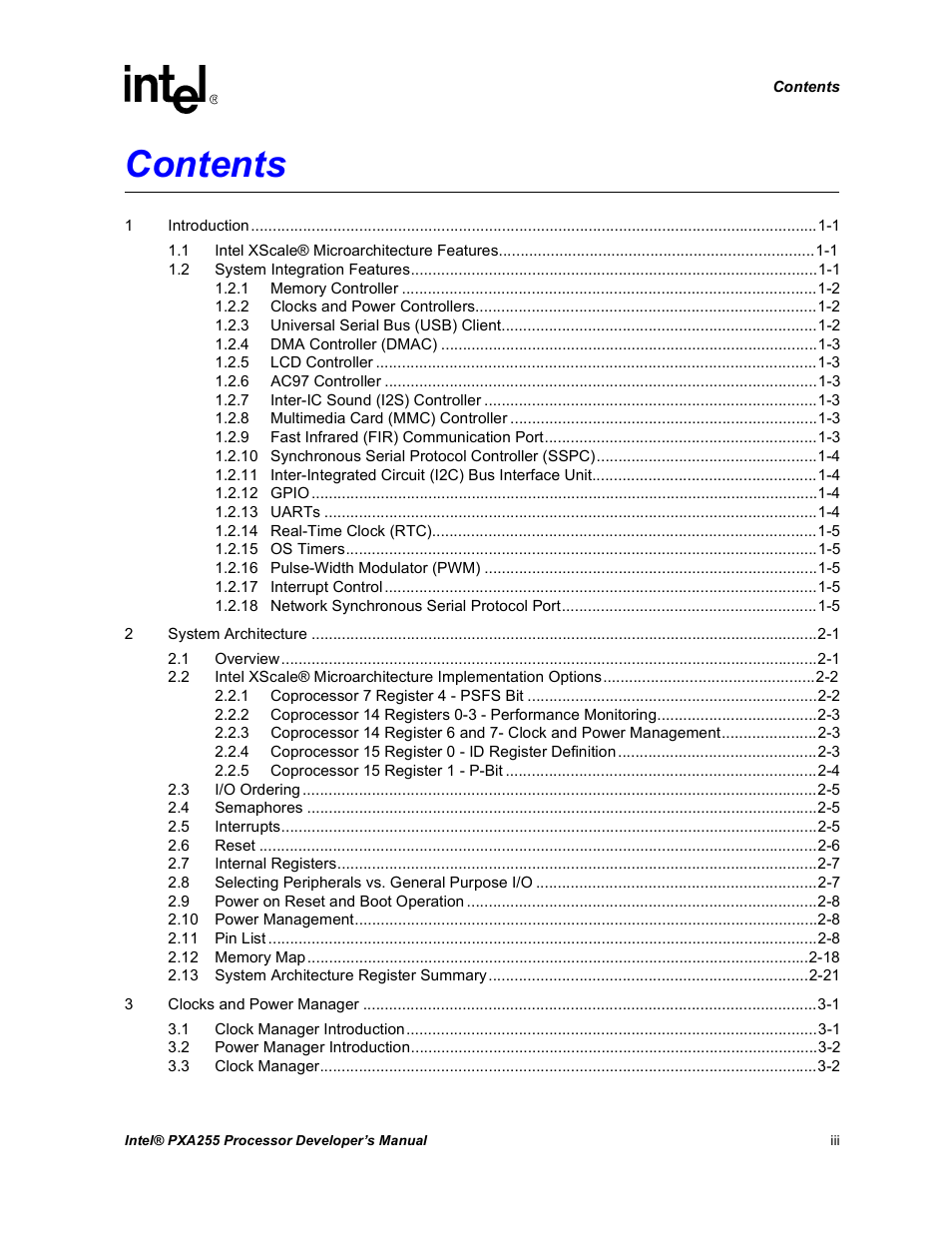 Intel PXA255 User Manual | Page 3 / 600