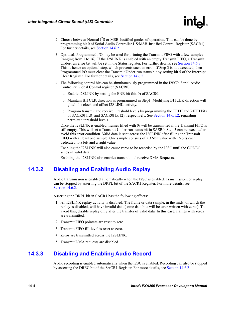 2 disabling and enabling audio replay, 3 disabling and enabling audio record | Intel PXA255 User Manual | Page 492 / 600