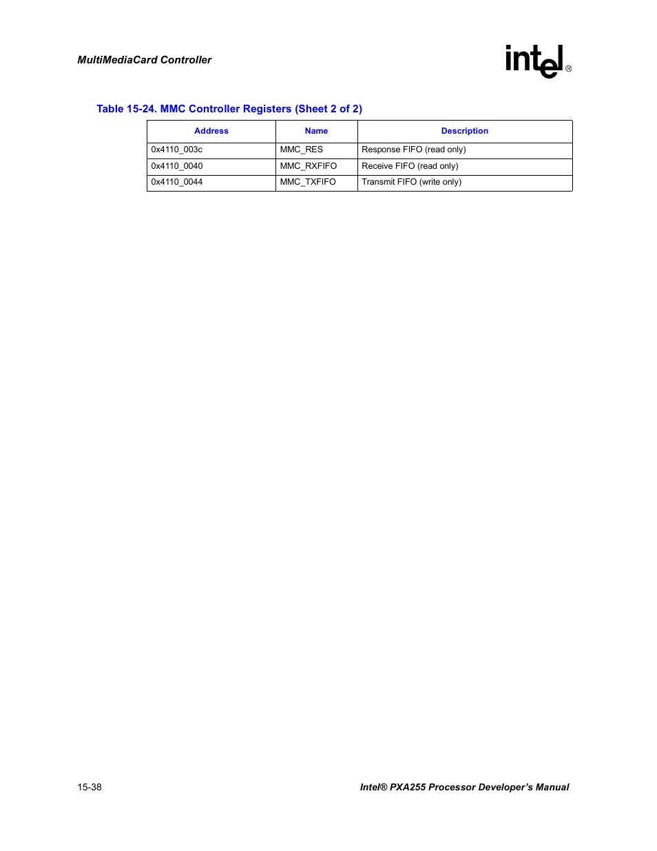 Intel PXA255 User Manual | Page 542 / 600