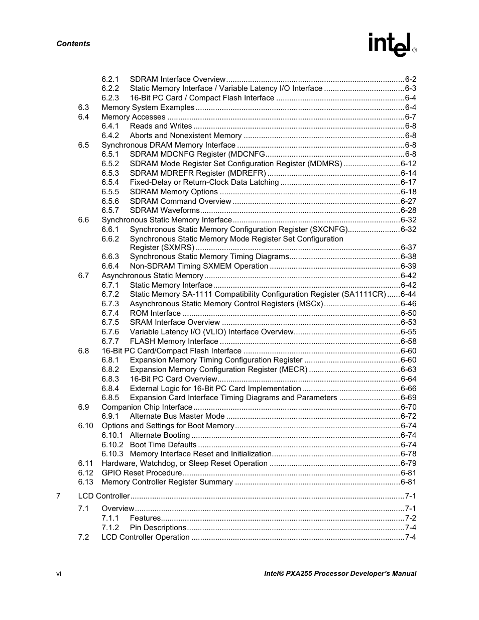 Intel PXA255 User Manual | Page 6 / 600