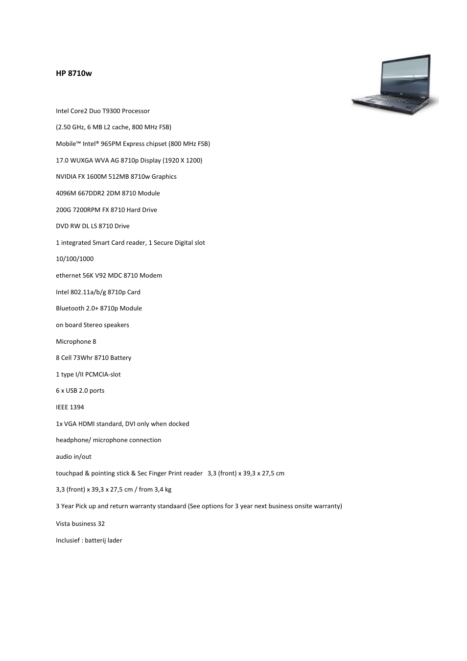 Intel HP8710w User Manual | 13 pages