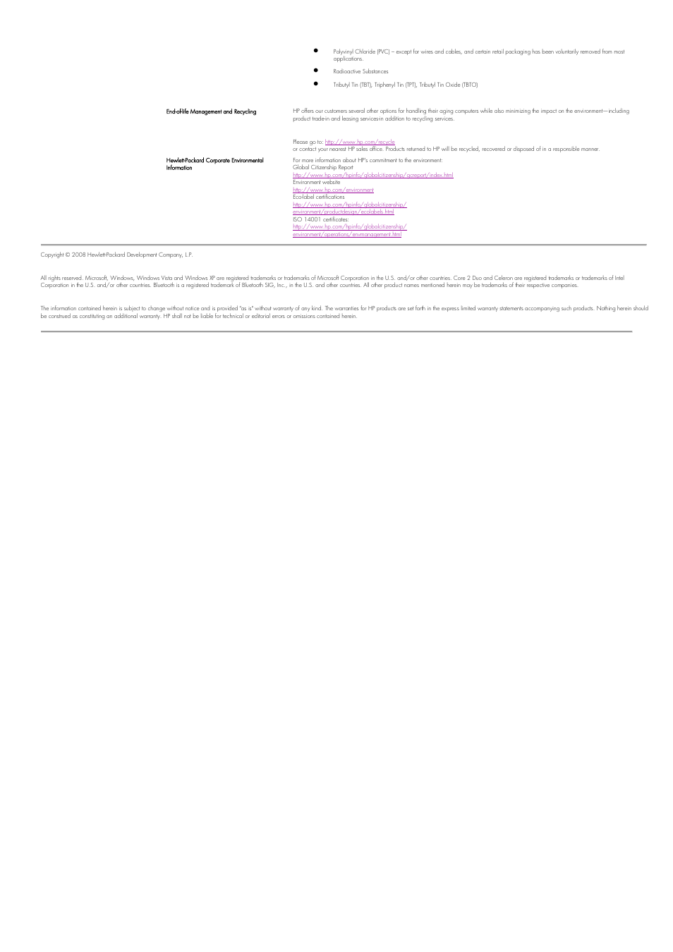 Intel HP8710w User Manual | Page 13 / 13