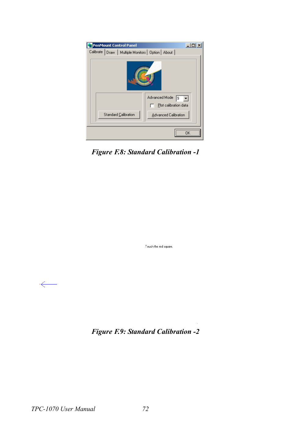 Figure f.8: standard calibration -1, Figure f.9: standard calibration -2 | Intel TPC-1070 User Manual | Page 84 / 92