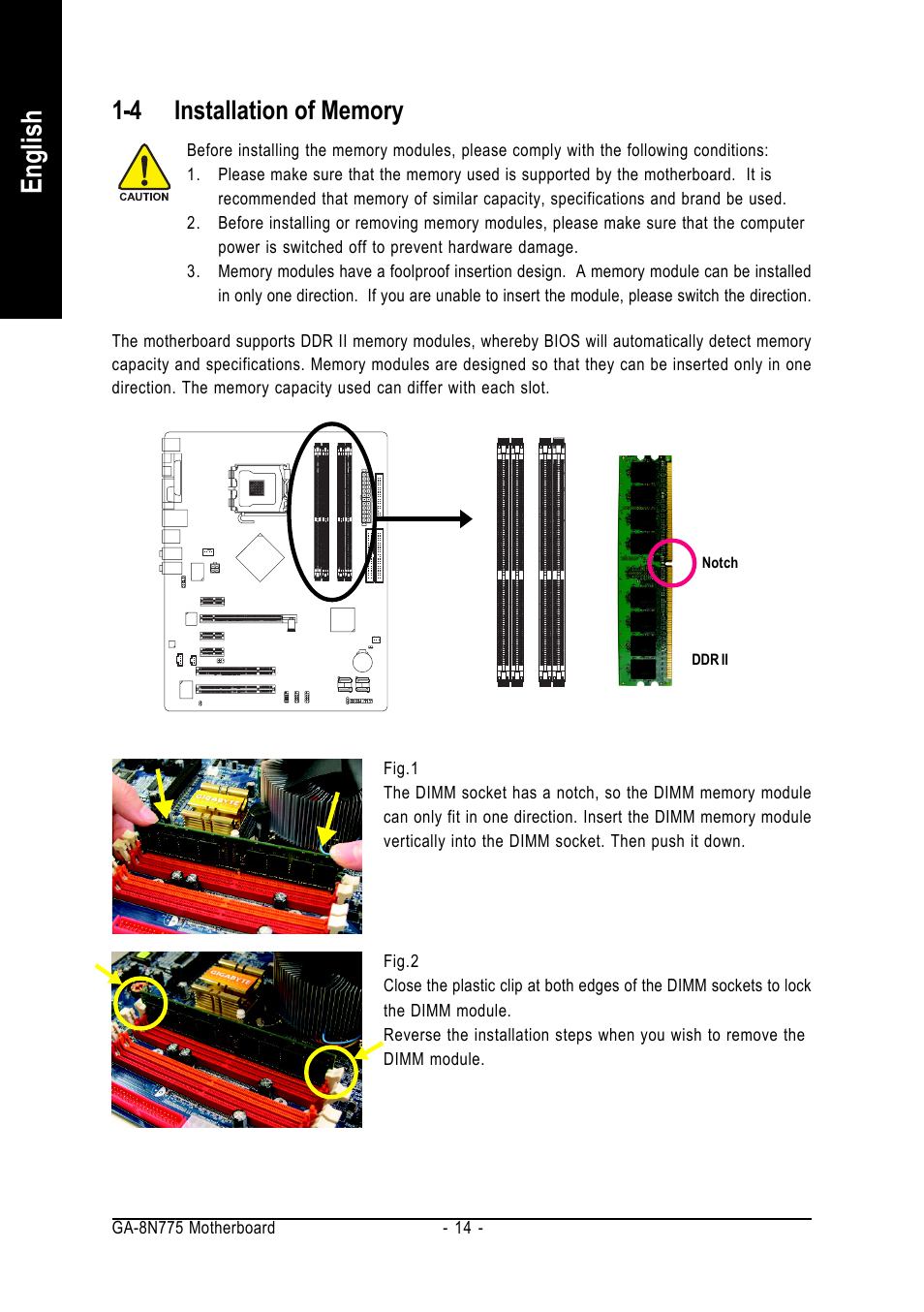 English | Intel GA-8N775 User Manual | Page 14 / 88