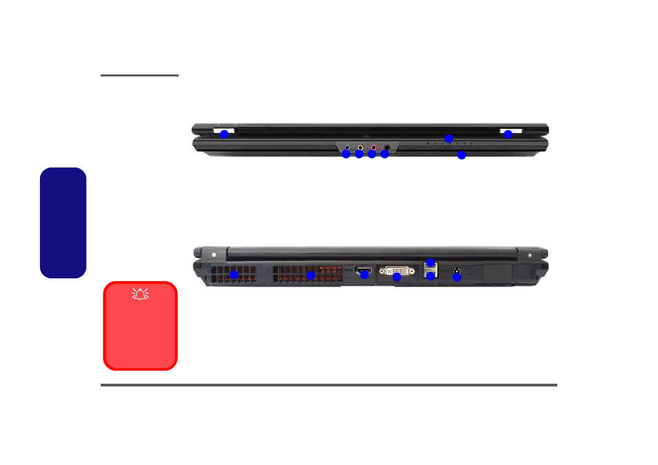 External locator - front & rear view, External locator - front & rear view -6 | Intel M570TU User Manual | Page 20 / 100