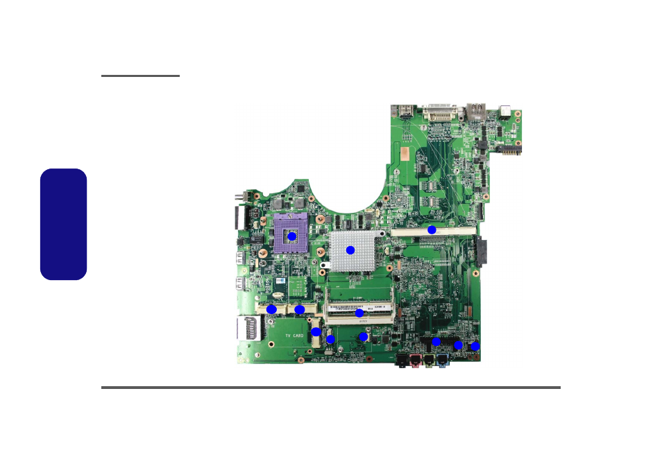 Mainboard overview - bottom (key parts), Mainboard overview - bottom (key parts) -10 | Intel M570TU User Manual | Page 24 / 100