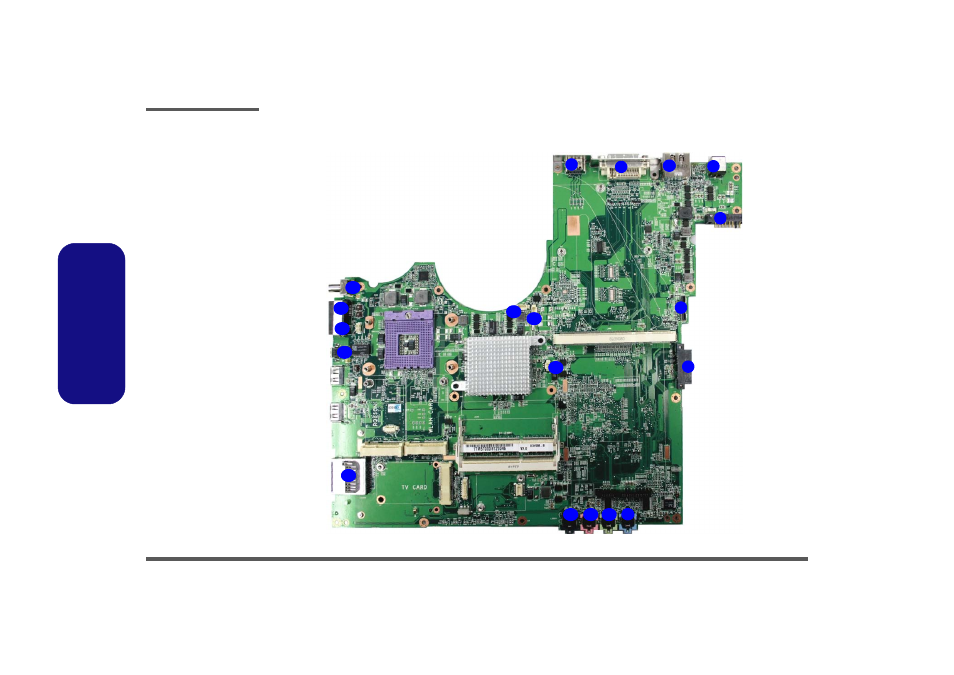 Mainboard overview - bottom (connectors), Mainboard overview - bottom (connectors) -12 | Intel M570TU User Manual | Page 26 / 100