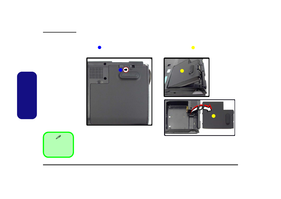 Removing the battery, Removing the battery -6 | Intel M570TU User Manual | Page 32 / 100