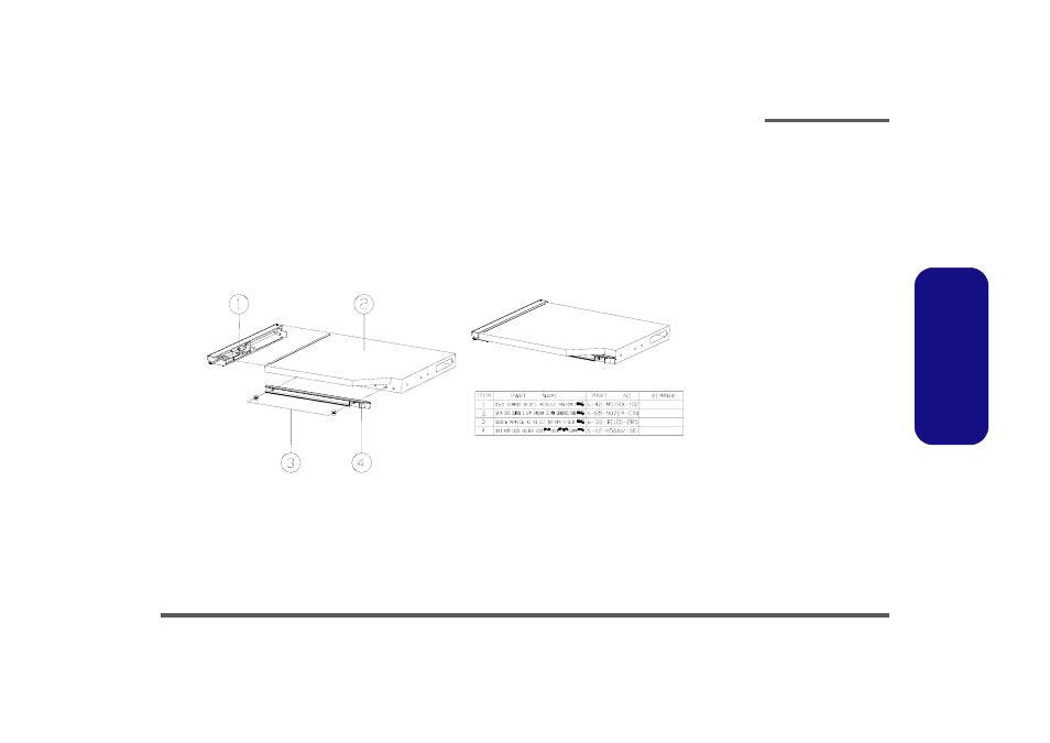 Dvd combo drive, Figure a - 5 dvd combo drive, A.part lists | Intel M570TU User Manual | Page 55 / 100