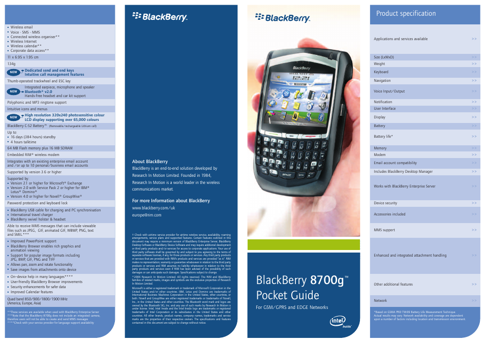 Intel 8700g User Manual | 2 pages