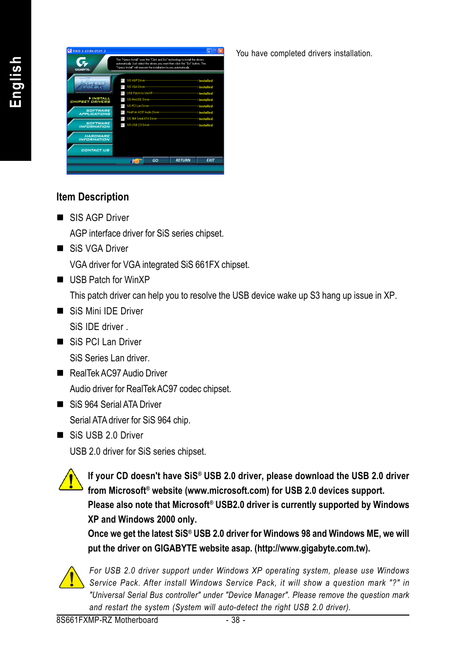 English | GIGABYTE 8S661FXMP-RZ User Manual | Page 38 / 40