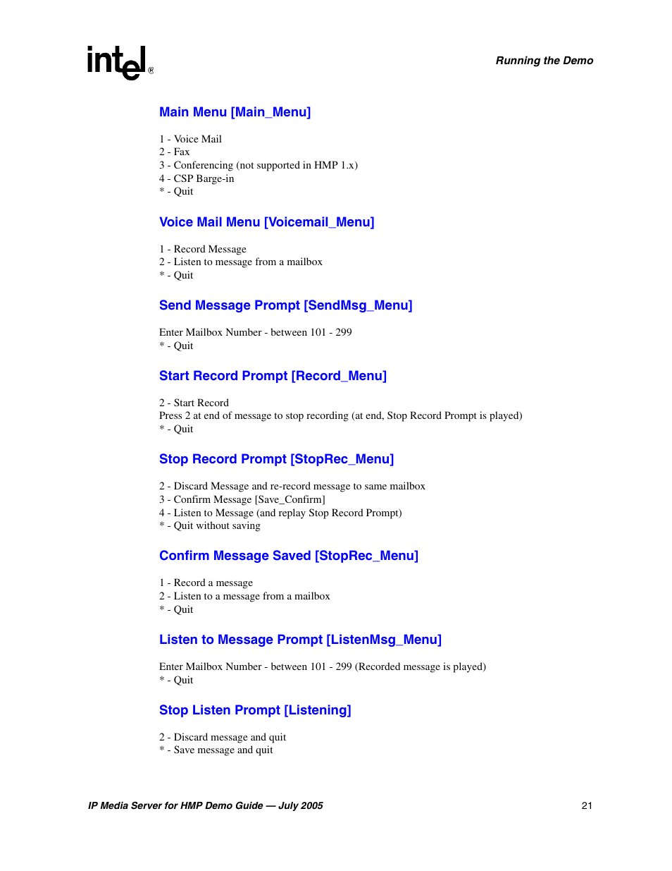 Intel IP Media Server User Manual | Page 21 / 56